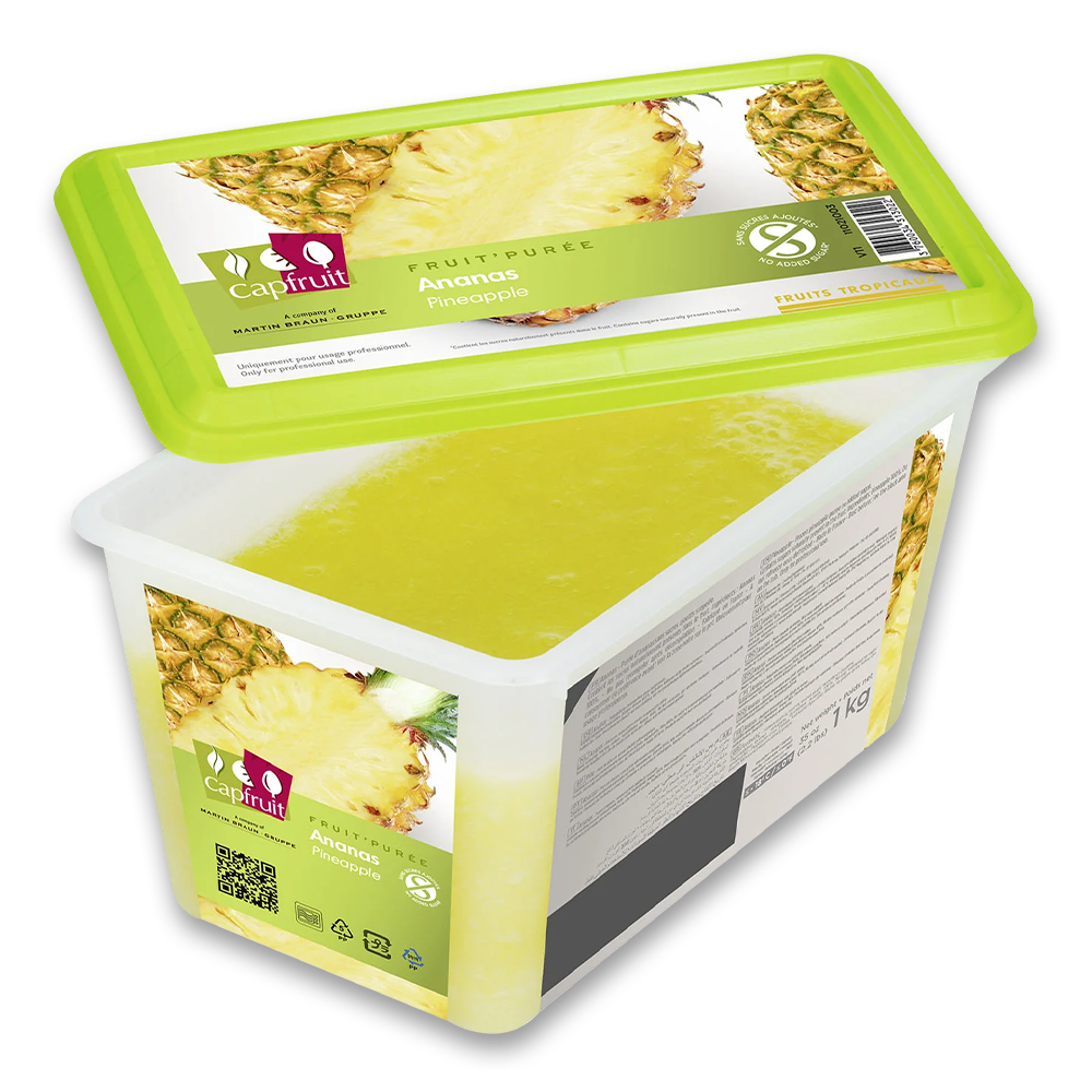 CapFruit(France),Pineapple Frozen Fruit Puree No Added Sugar - 1kg Tub