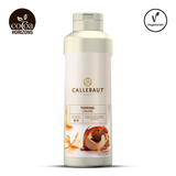 Callebaut Caramel topping container with brand logo on a white background