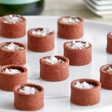 Frozen Chocolate Round tart shells coated with butter - Mini Desserts