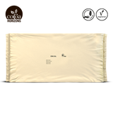 Beige package with 'Cocoa Horizons' branding and certification logos on a white background