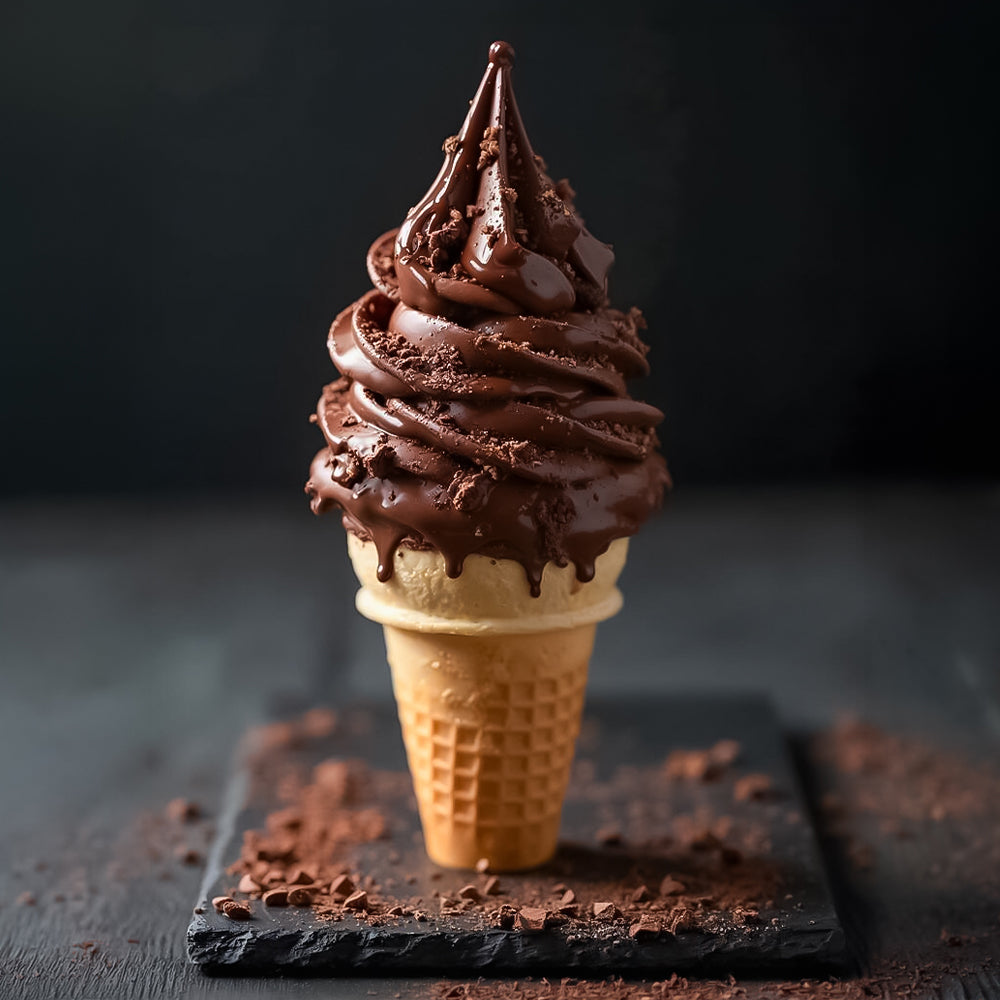 Create rich and creamy chocolate soft serve ice cream Dessert