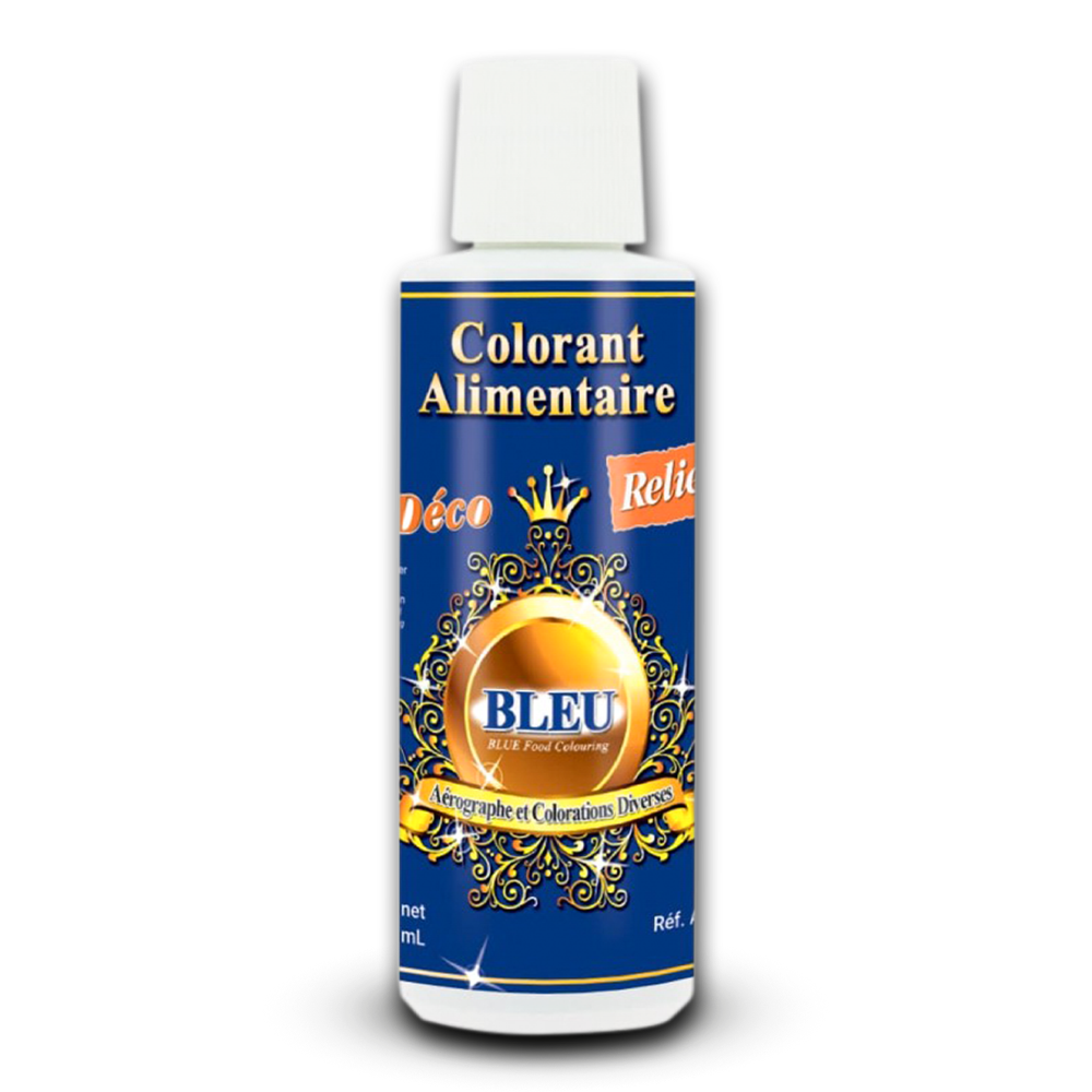 Deco Relief (France), Water Base Highly Concentrated Food Colorant BLUE - 125ml Bottle