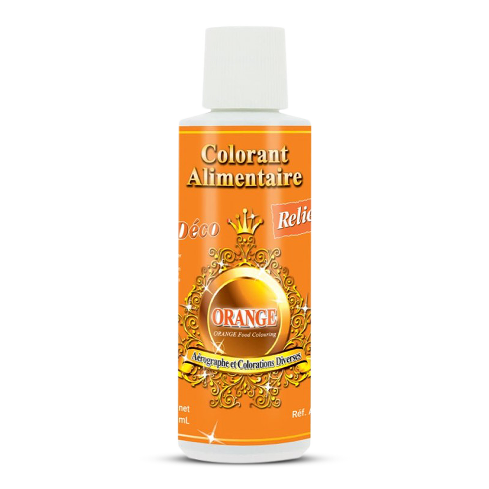 Deco Relief (France) Water Base Highly Concentrated Food Colorant ORANGE - 125ml