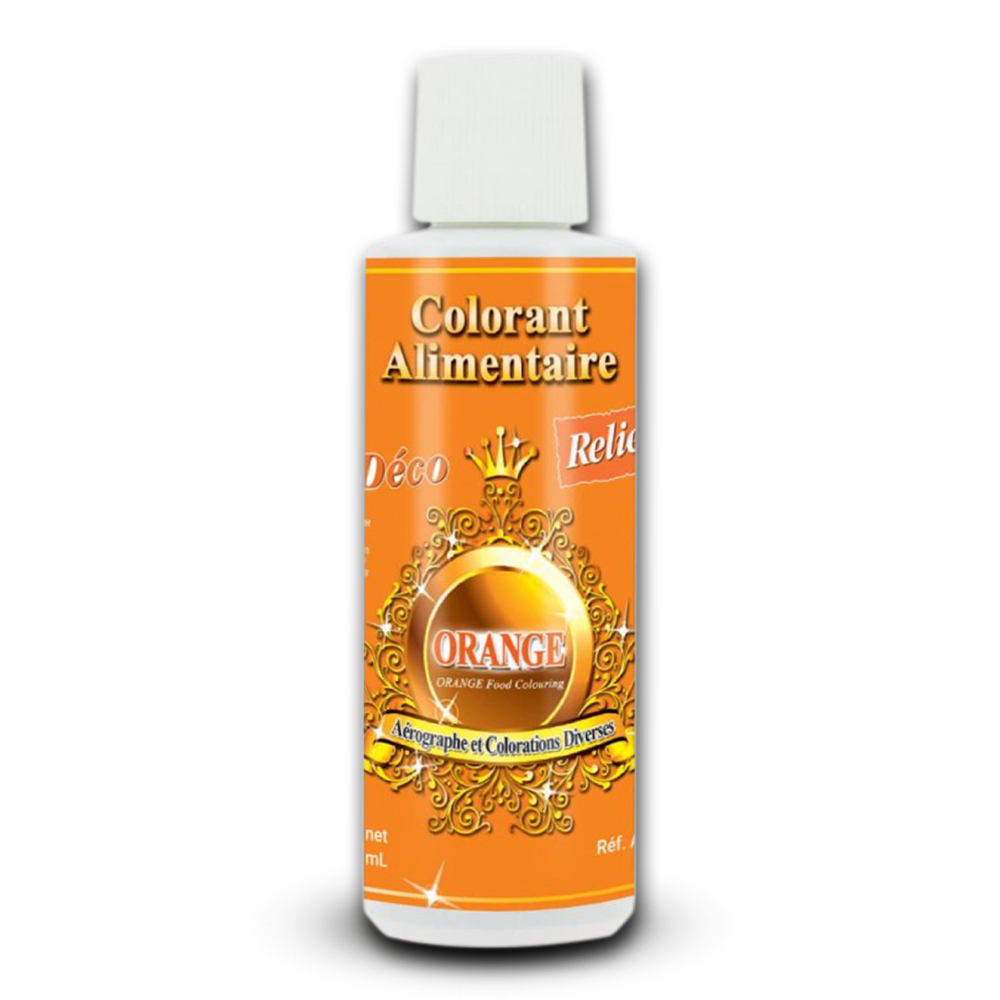 Deco Relief (France), Water Base Highly Concentrated Food Colorant ORANGE - 125ml 