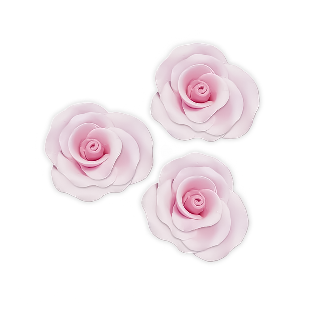 DecoRelief (France) Gumpaste Flowers BIG PINK ROSE - 32 PCS