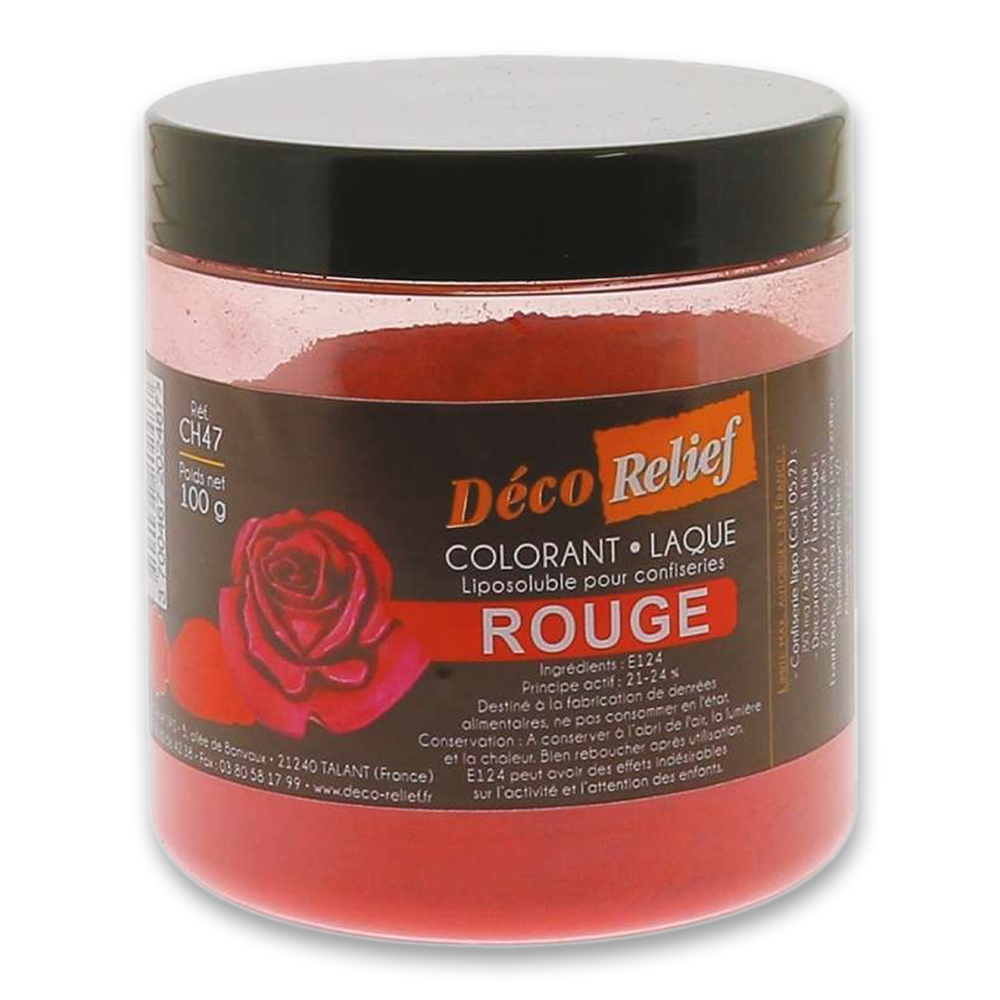 Deco Relief (France), Fat Base Food Colouring Powder RED - 100gr