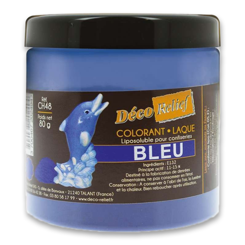 Deco Relief (France), Fat Base Food Colouring Powder BLUE - 80gr