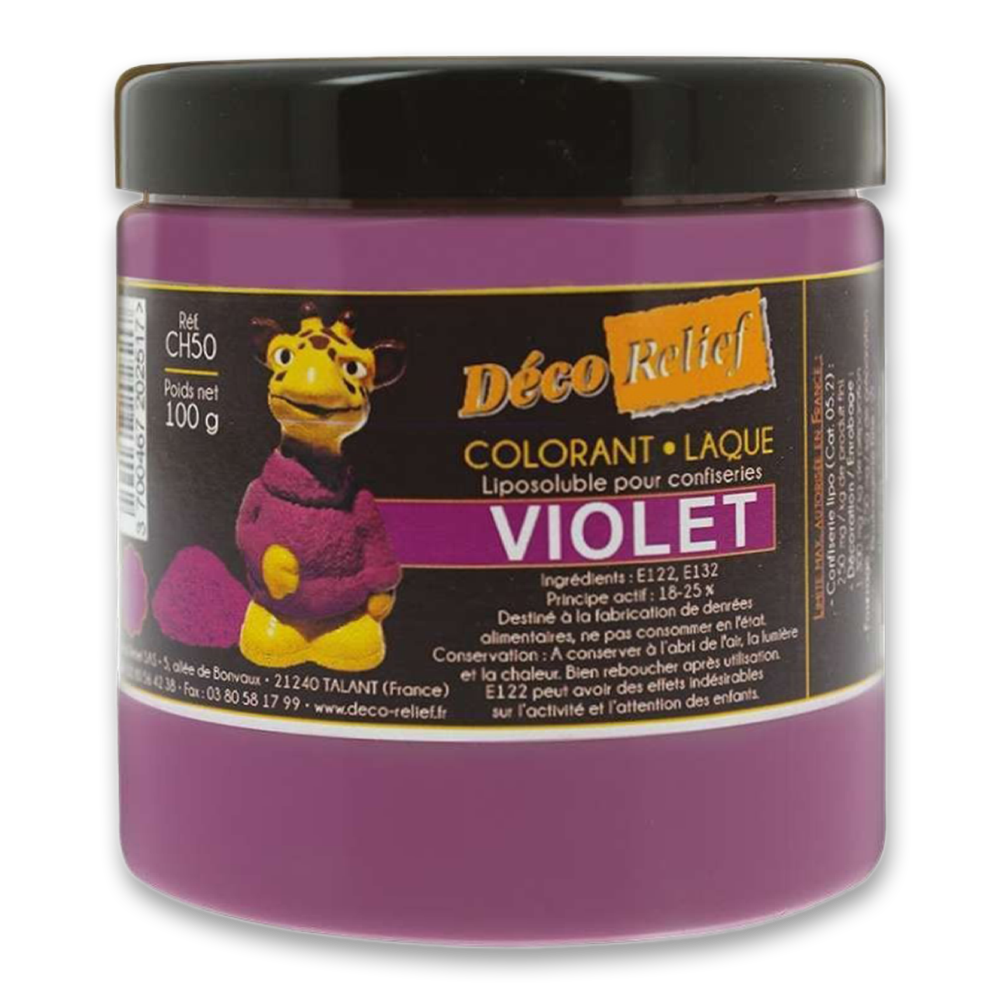 Deco Relief (France), Fat Base Food Colouring Powder VIOLET - 100gr