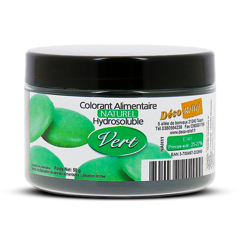 Deco Relief (France) Water Soluble Natural Food Colourant Powder GREEN - 50gr