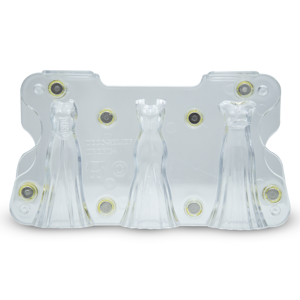 Deco Relief (France) Polycarbonate Flared Dress Chocolate Mold - 3 models