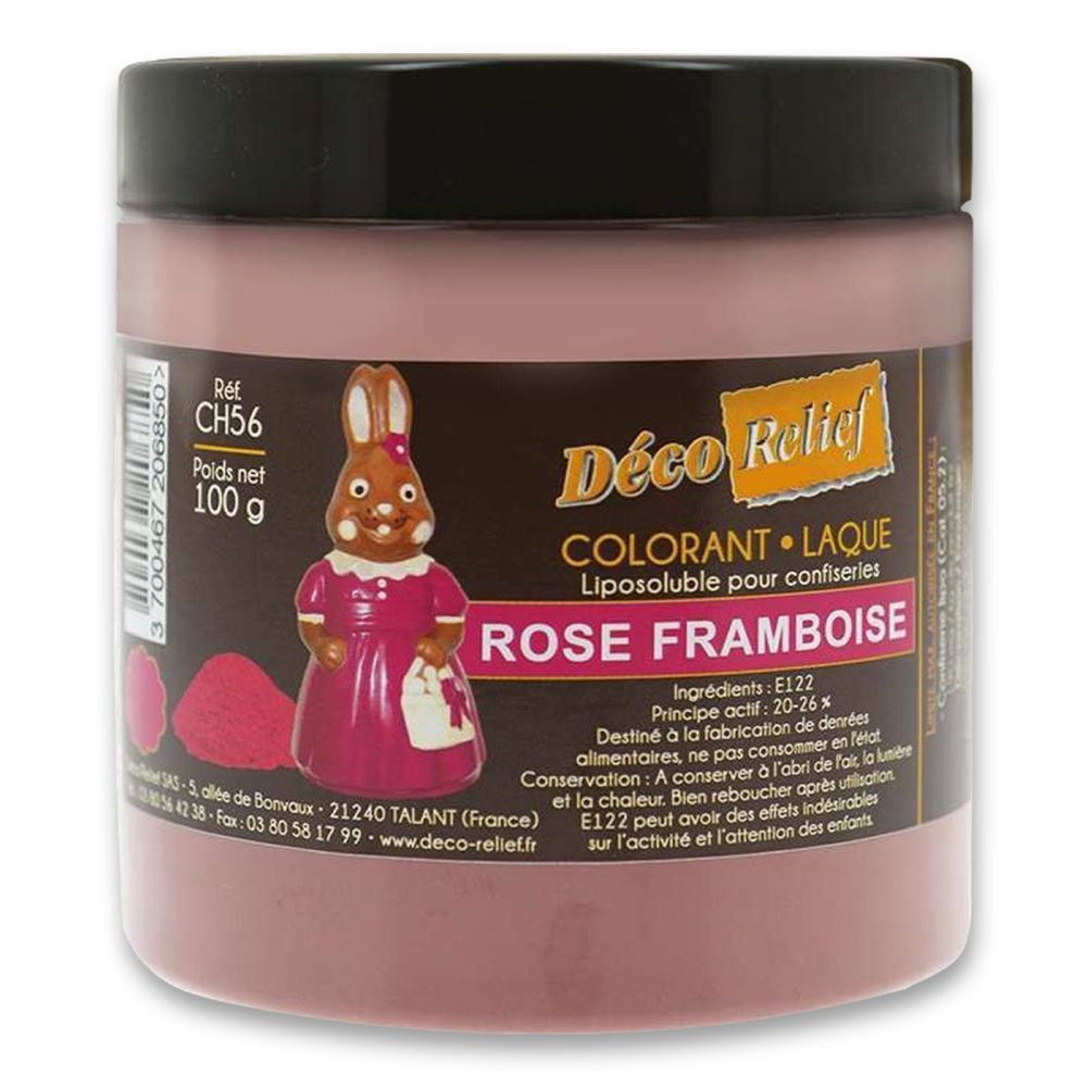 Deco Relief (France), Fat Base Food Colouring Powder Raspberry Pink - 100gr