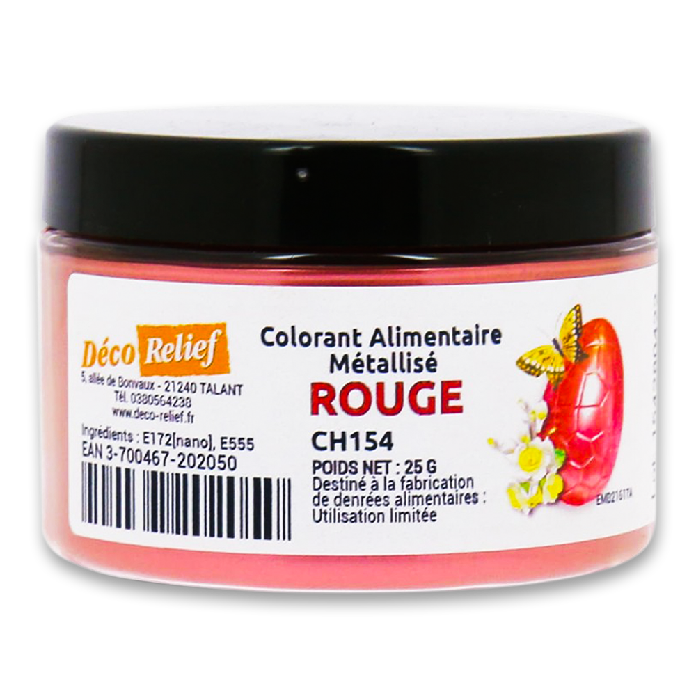 Deco Relief (France) Metallic Rouge Food Colouring Powder CH154