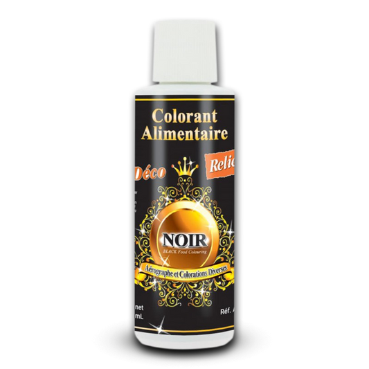 Deco Relief (France), Water Base Highly Concentrated Food Colorant BLACK - 125ml Bottle