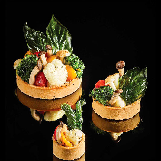 Frozen Savory Round tart shells coated with egg - Mini