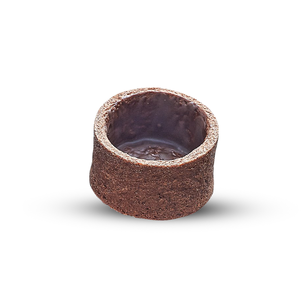 Frozen Chocolate Round tart shells coated with butter - Mini