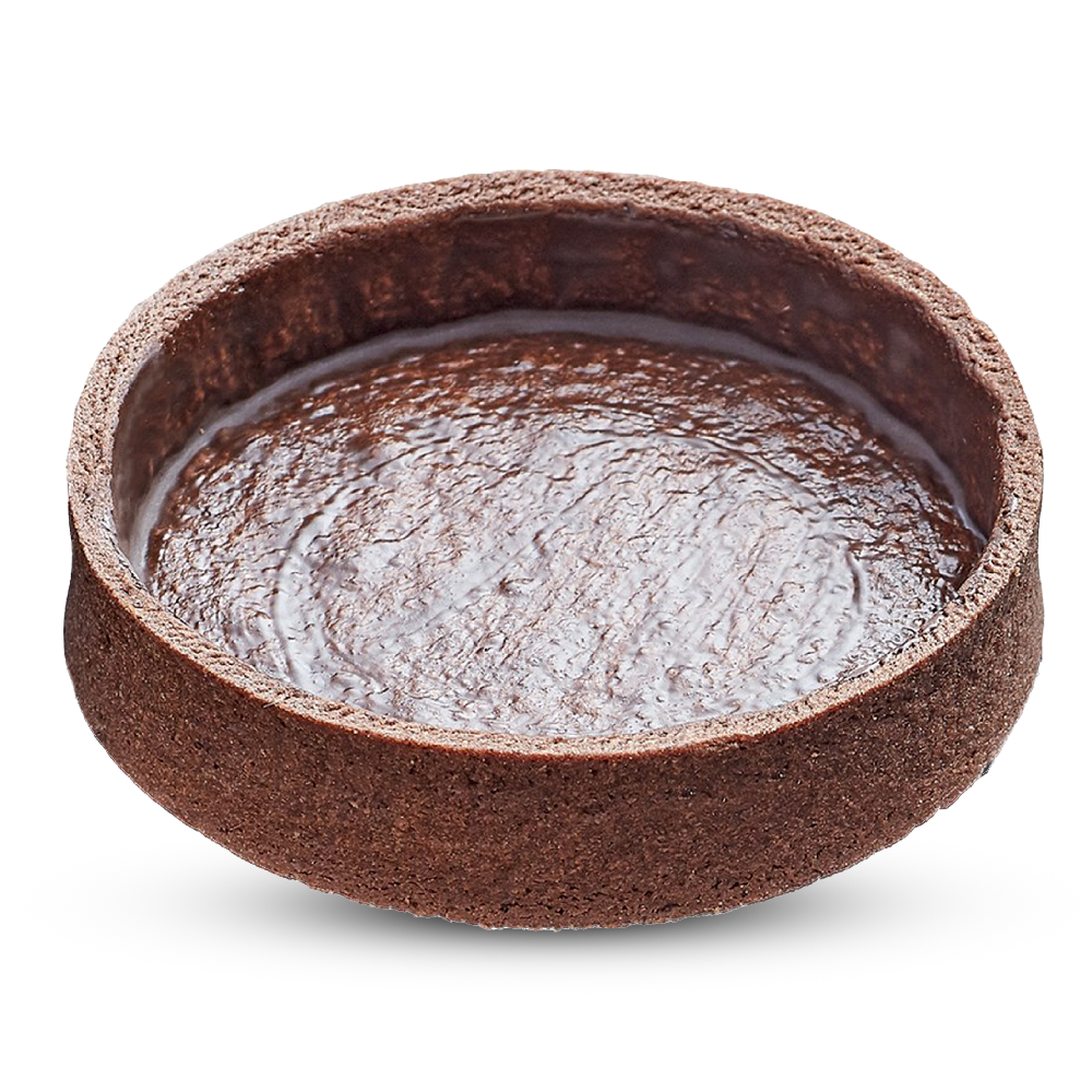 Frozen Chocolate Round tart shells coated with butter - Large
