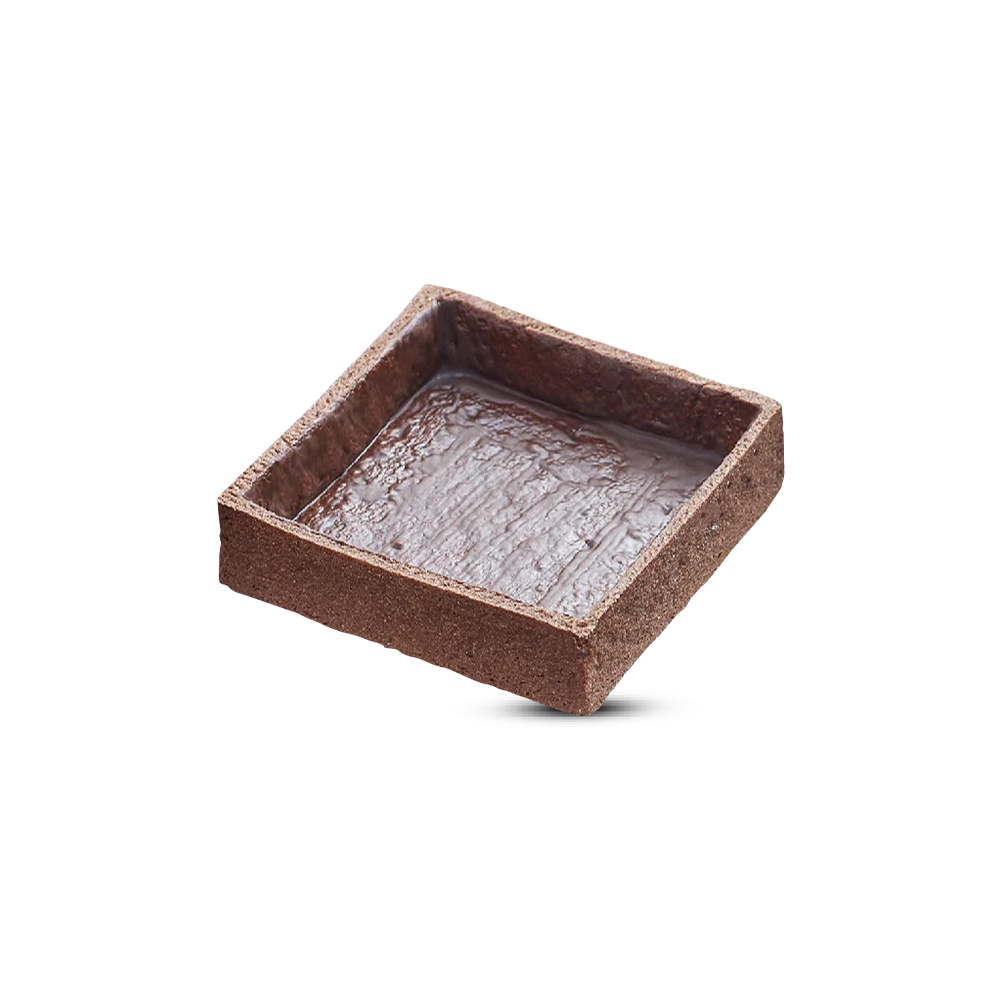 Frozen Chocolate Square tart shells coated with butter - Mini 