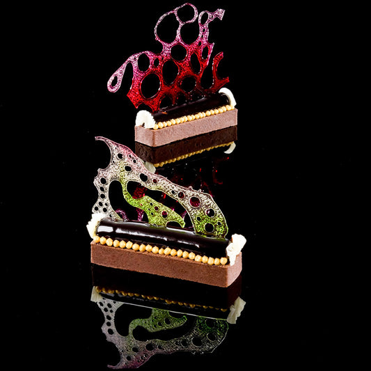 Frozen Chocolate Rectangle tart shells coated with butter - Mini