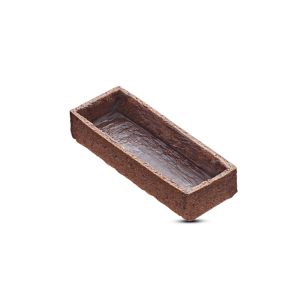 Frozen Chocolate Rectangle tart shells coated with butter - Mini 