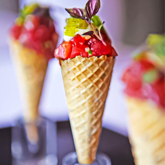 Frozen Elegant Mini Cones Savory Dessert