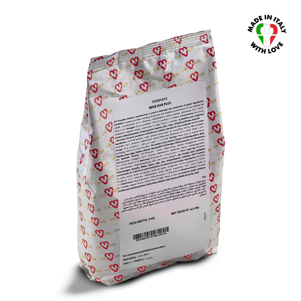 Bag of neutral milk gelato base