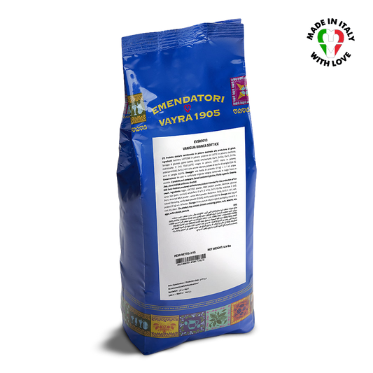 blue bag of vanilla soft serve mix