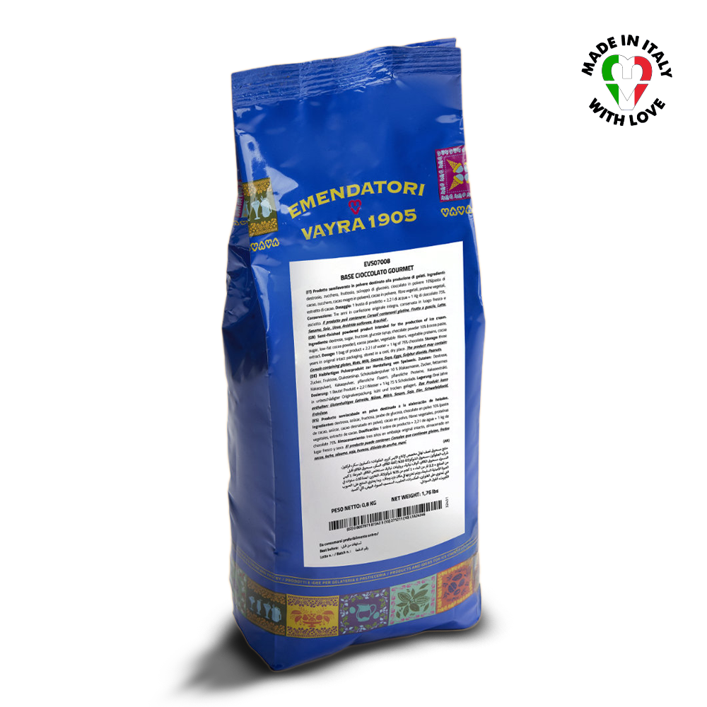 bag of Chocolate Gelato Base Powder Mix - 0.8 kg | Base Cioccolato Gourmet