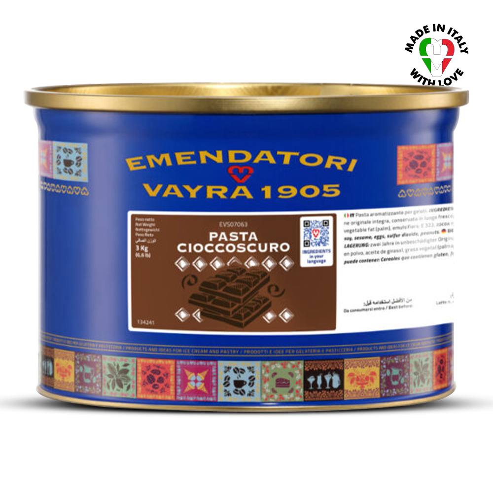 Dark Chocolate Flavour Paste for Gelato & Desserts 3kg | Pasta Cioccoscuro