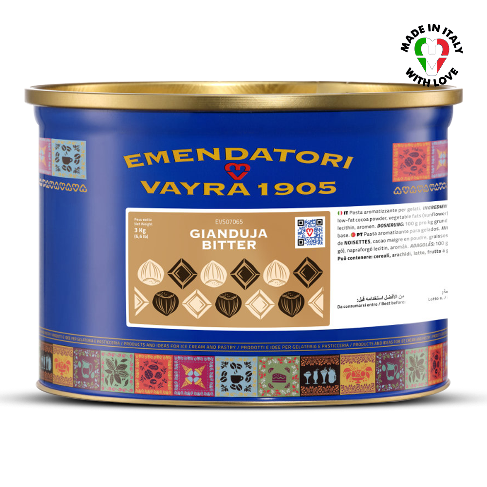 Emendatori Vayra 1905 Gianduja Bitter chocolate. Dark Gianduja Paste for Gelato