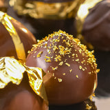 chocolate truffles with EBP gold sprinkles