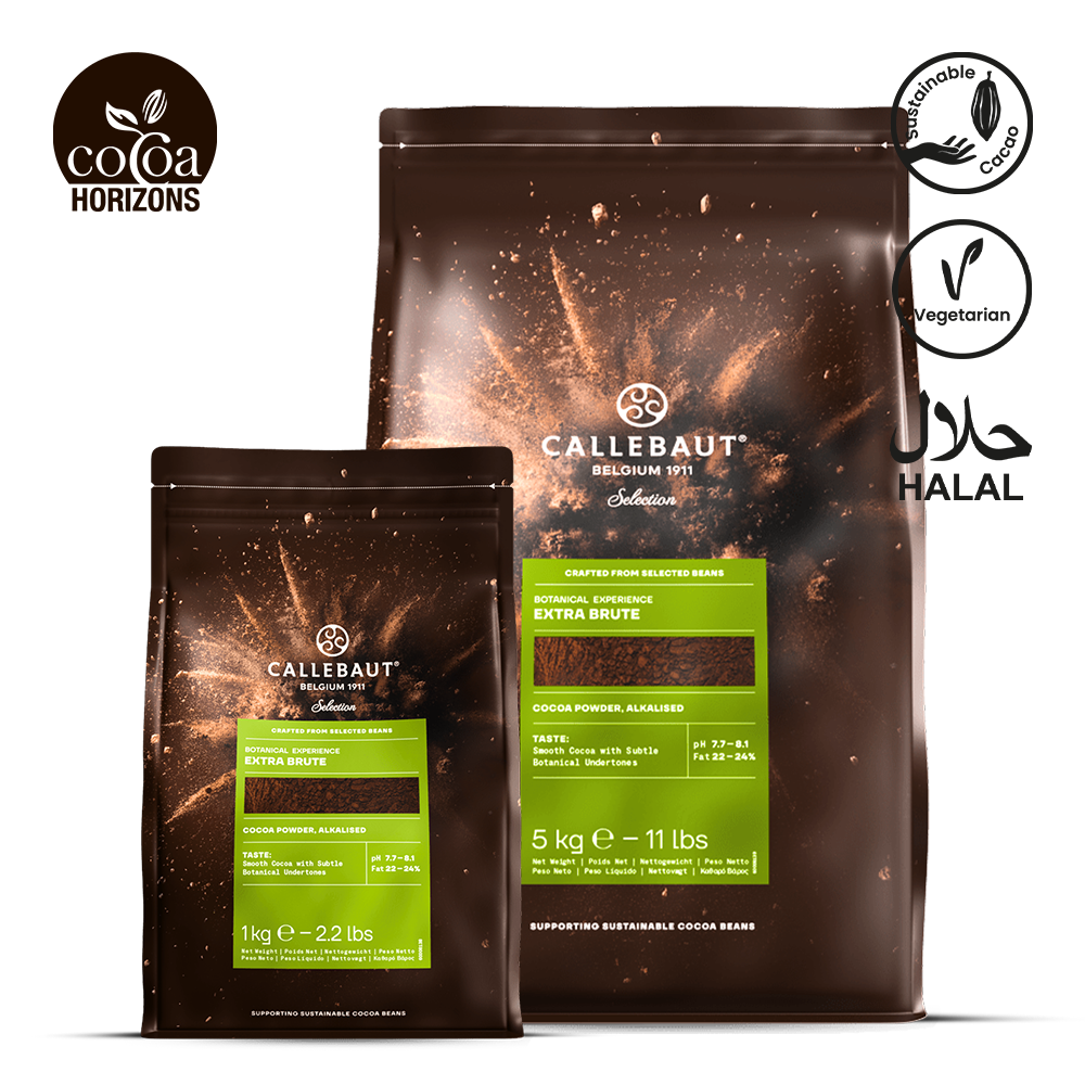 Two Callebaut cocoa powder packages on a white background with visible branding.