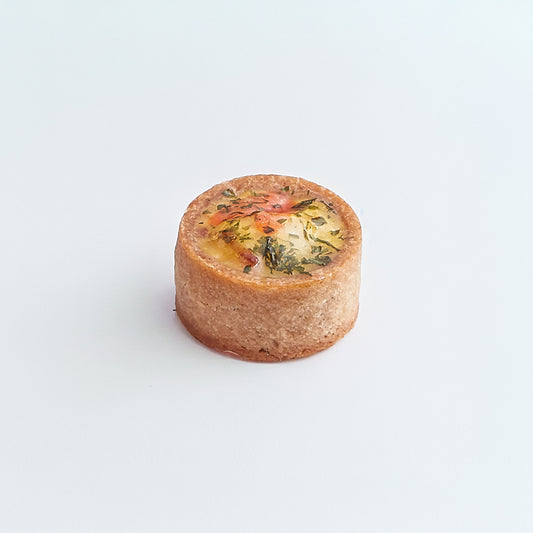 Small round appetizer on a white background