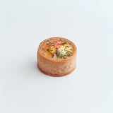 Small round appetizer on a white background