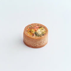 Small round appetizer on a white background