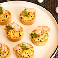 Frozen Savory Round tart shells coated with egg - Small Food 