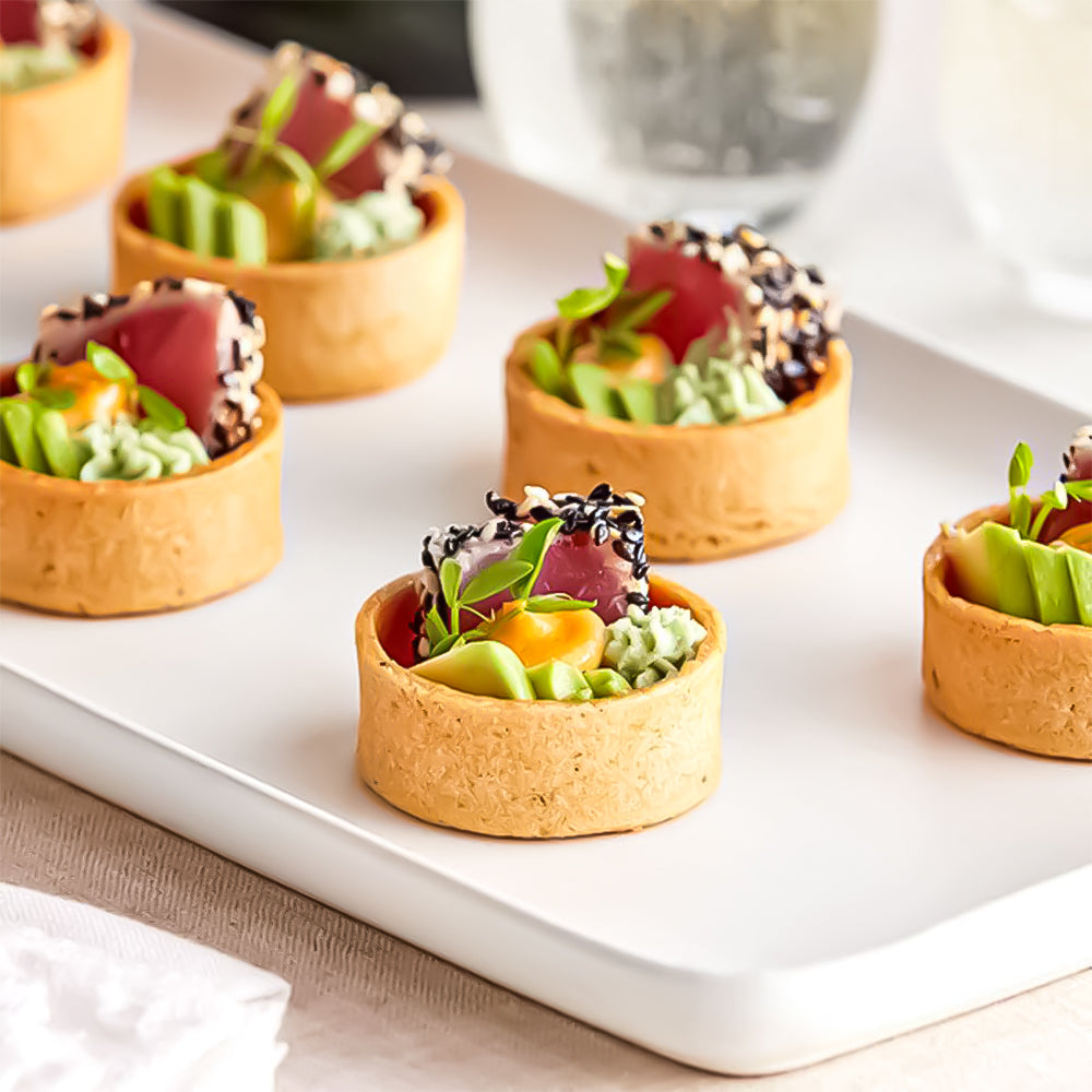 Frozen Savory Round tart shells coated with egg - Mini Desserts