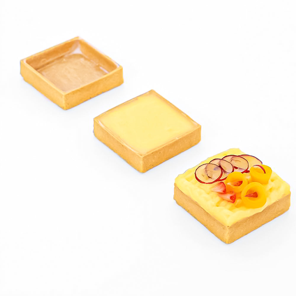 Frozen Vanilla Square tart shells coated with butter - Medium Desserts