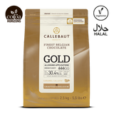 Callebaut Gold chocolate packaging with brand logos on a white background