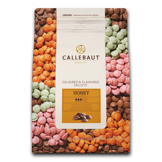 Honey chocolate 33.2%, speciality chocolate, Callebaut Belgium, 2.5 kg coins, callets