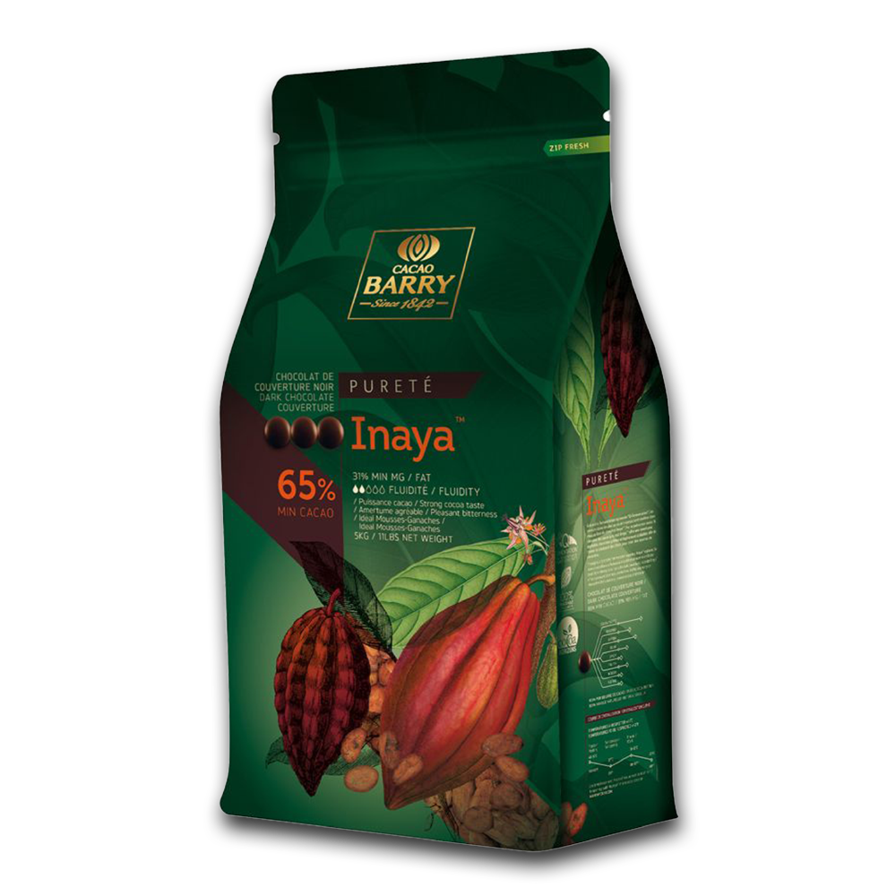 Cacao Barry,Dark Chocolate 65%, Inaya™ - 5kg Coins Pistoles