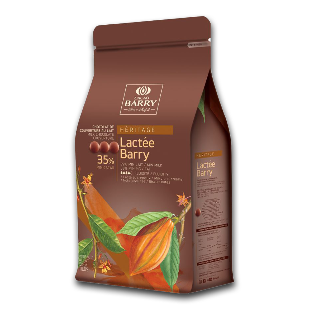 Cacao Barry France,Lactée Barry milk chocolate couverture 5%, 5 Kg Coins, pistoles