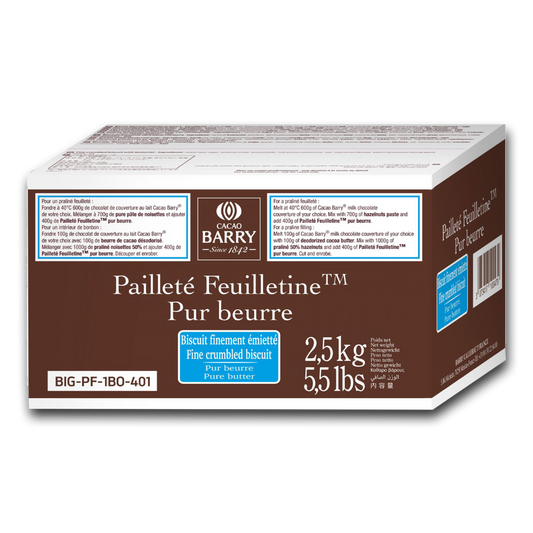 PAILLETE FEUILLETINE, thin crepes, Cacao Barry france, 2.5 kg bag