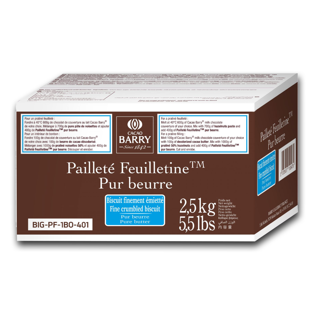 PAILLETE FEUILLETINE, thin crepes, Cacao Barry france, 2.5 kg bag