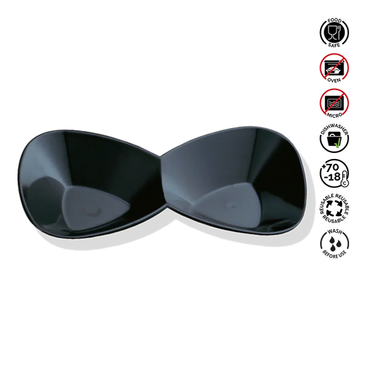Black sunglasses with white frame on a white background