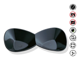 Black sunglasses with white frame on a white background