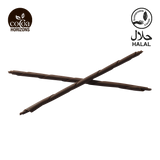 Two crossed chocolate sticks with 'Cocoa Horizons' and 'Halal' logos on a white background.
