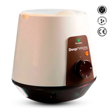 White and brown Deep Meltingchoc chocolate fondue heater on a white background