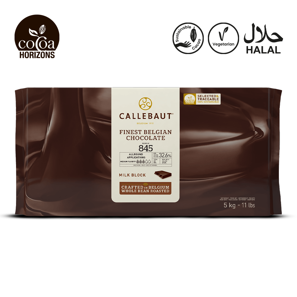 Callebaut chocolate block packaging with visible brand logos on a white background