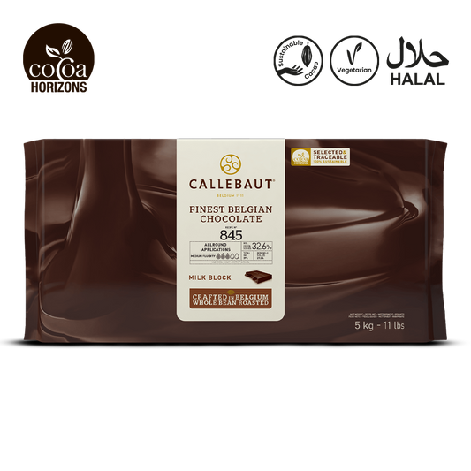 Callebaut chocolate block packaging with visible brand logos on a white background