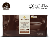 Callebaut chocolate block packaging with visible brand logos on a white background